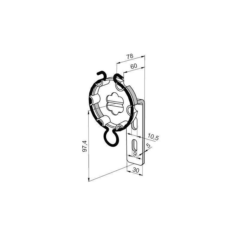 Support avec deport 60mm