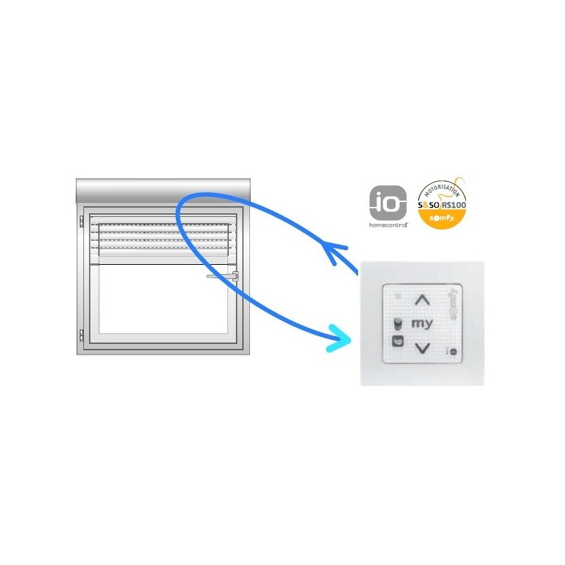 Kit Modernisation Radio io RS100 SOMFY pour Bloc Baie (Fenêtre)